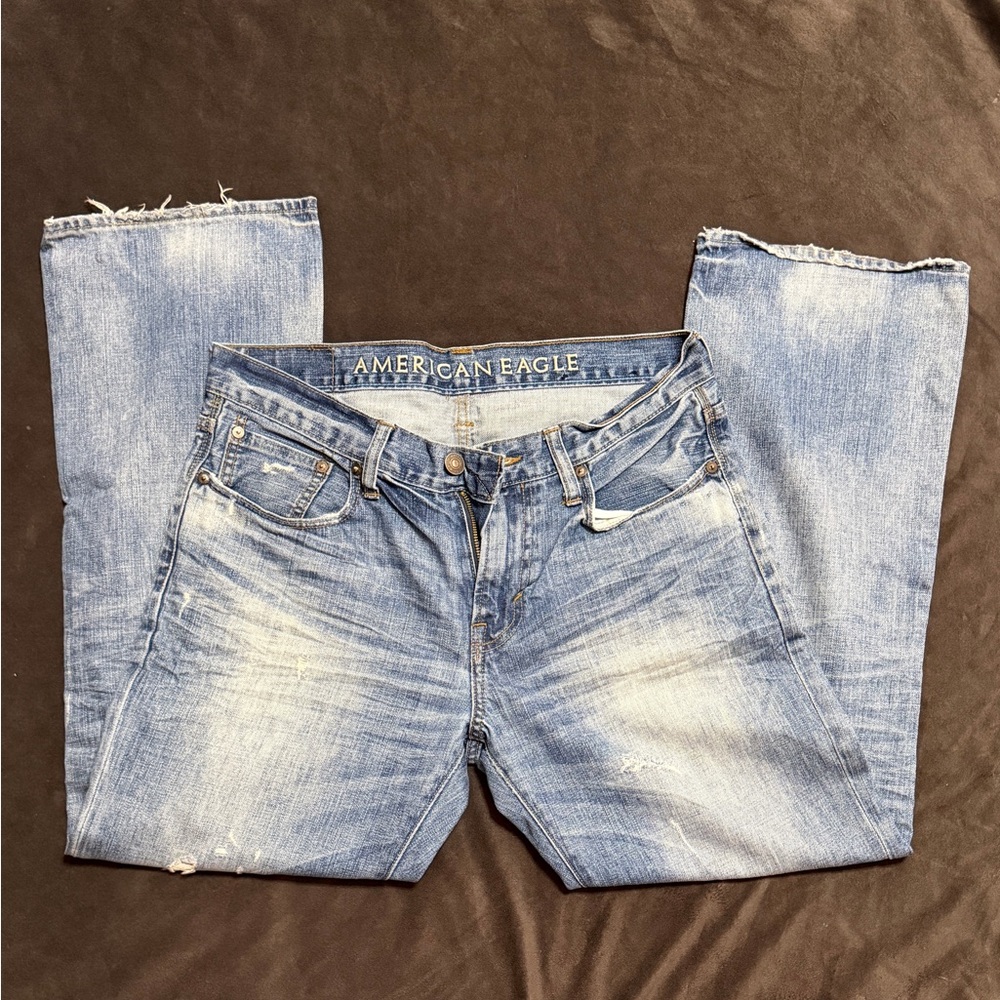 American Eagle Outfitters Men's Light Blue Straight Jeans